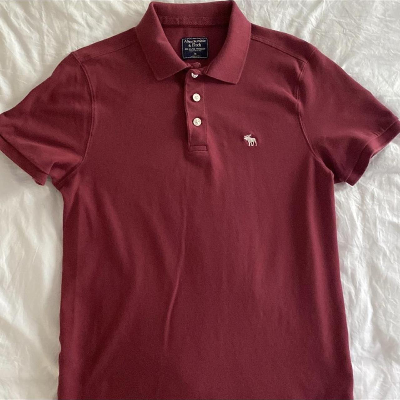 Abercrombie & Fitch Men's Burgundy Polo-shirts | Depop