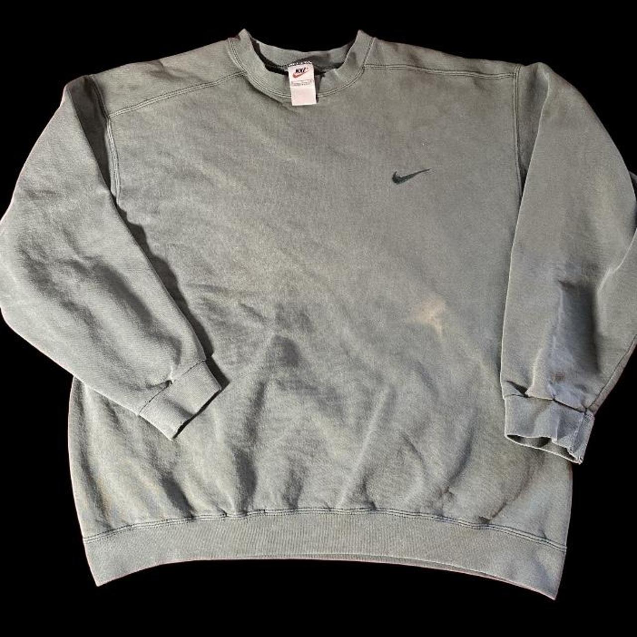 Vintage 90’s Nike crewneck sweater tonal green,... - Depop