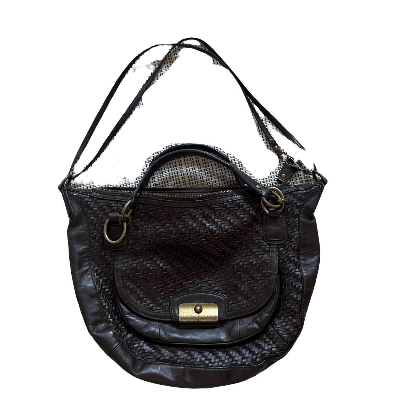 Coach woven cheap leather bag