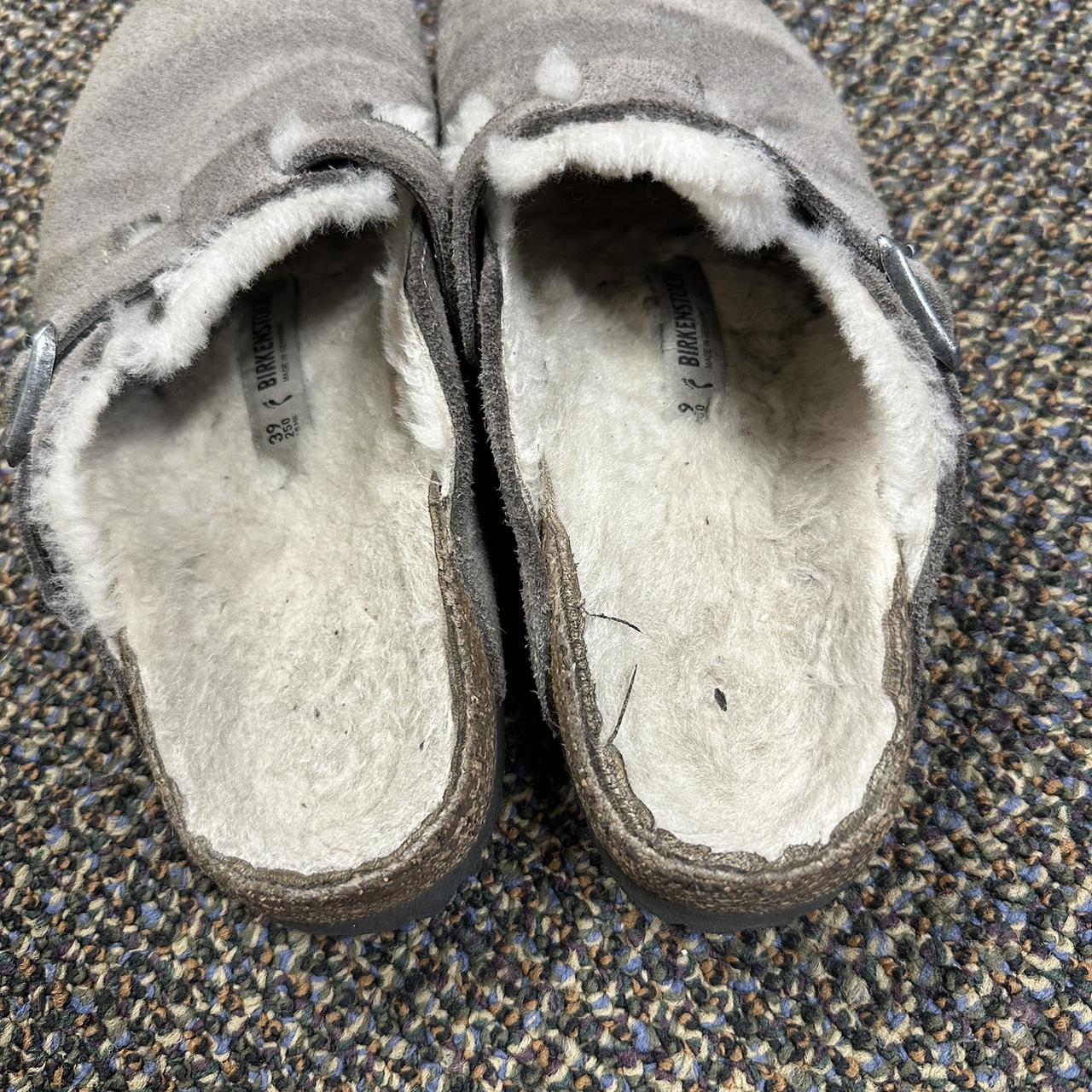 Fuzzy Birkenstock bostons Worn a good amount of... - Depop