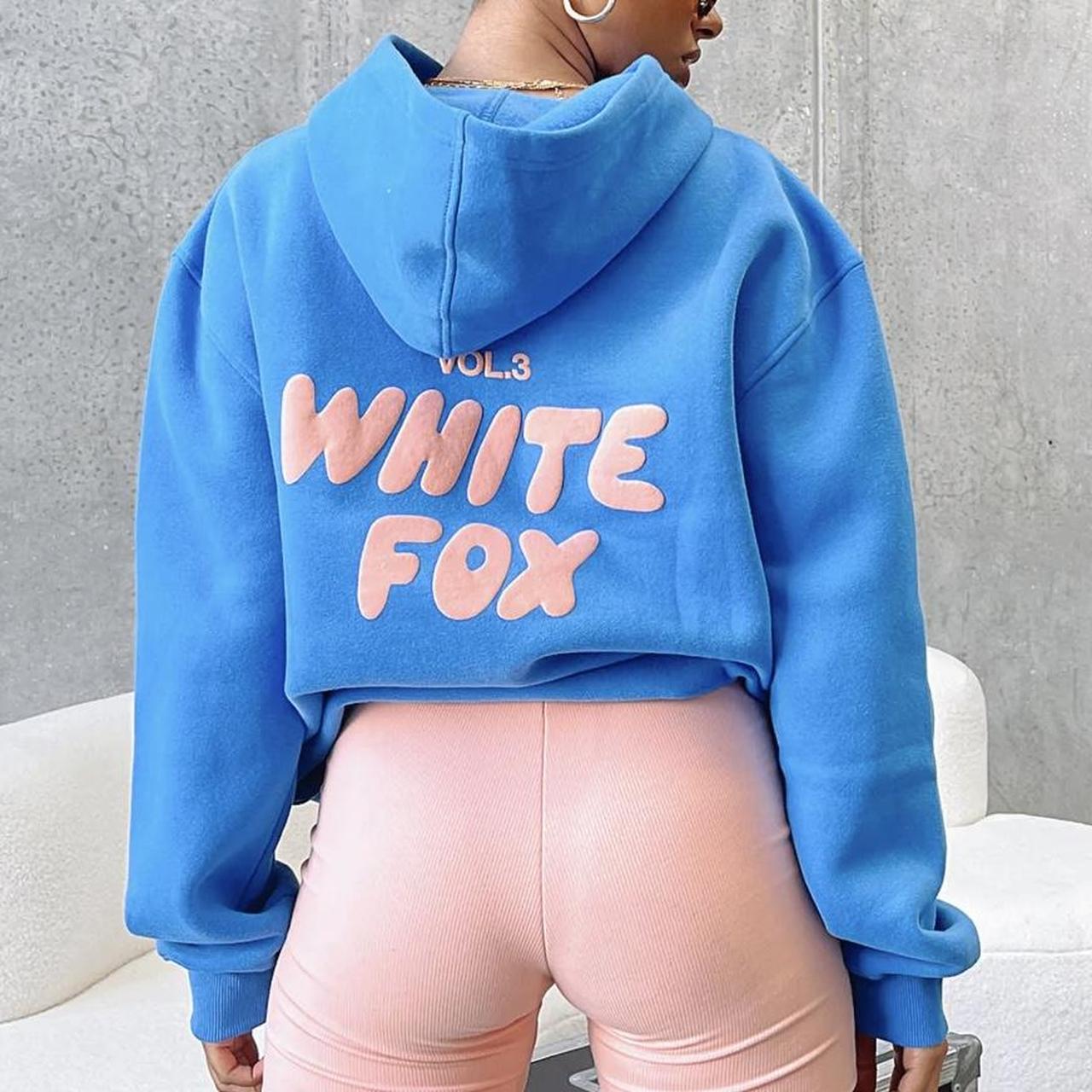 White Fox Offstage Hoodie Azure. Sky Blue with... - Depop