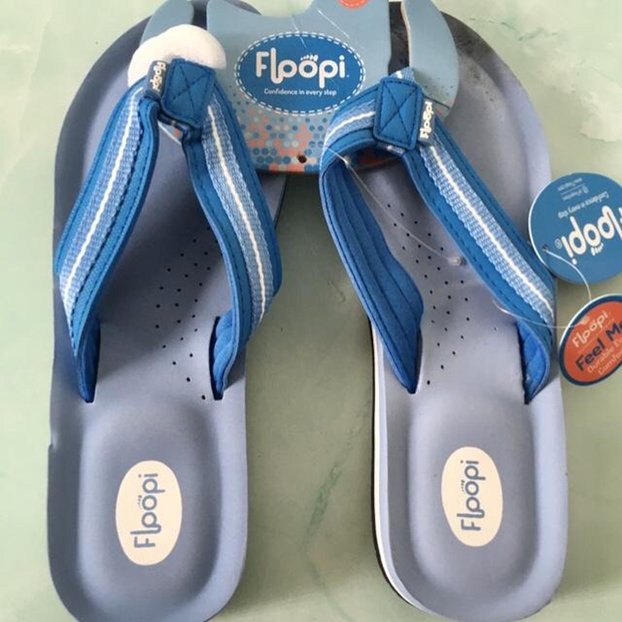 Women's Blue Summer Flip Floos/Sandals. Size 9. - Depop
