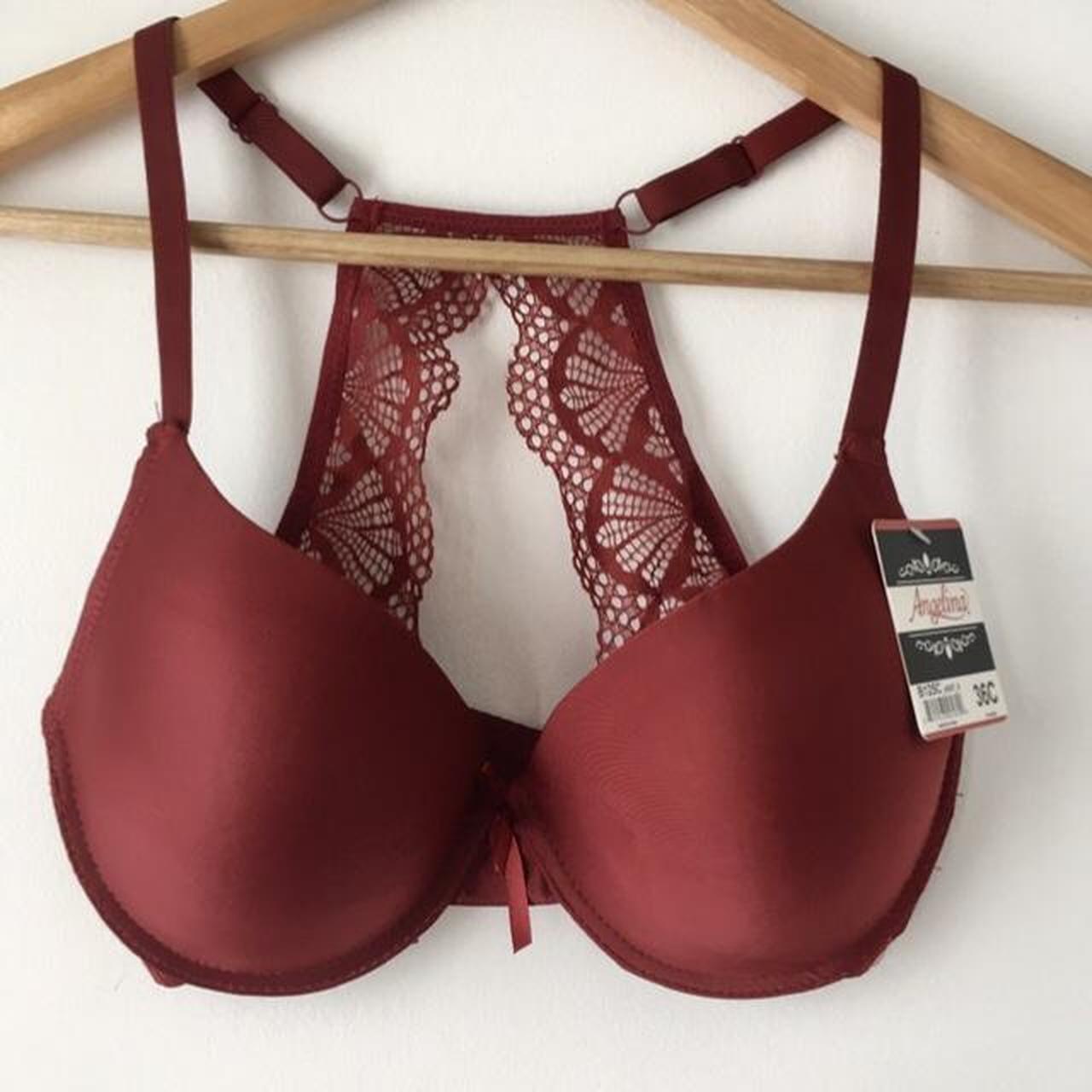 Victoria's Secret Red Lace Push Up Padded Bra In - Depop