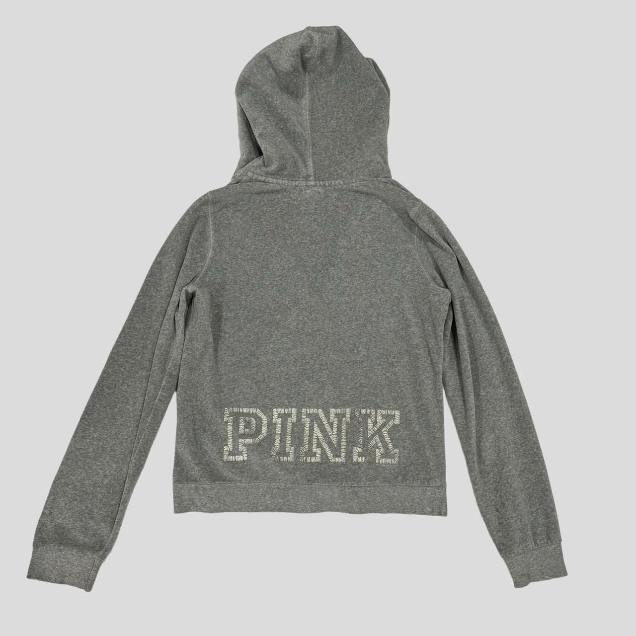 2010 VS PINK grey velour zip up hoodie ☆ Brand: VS... - Depop