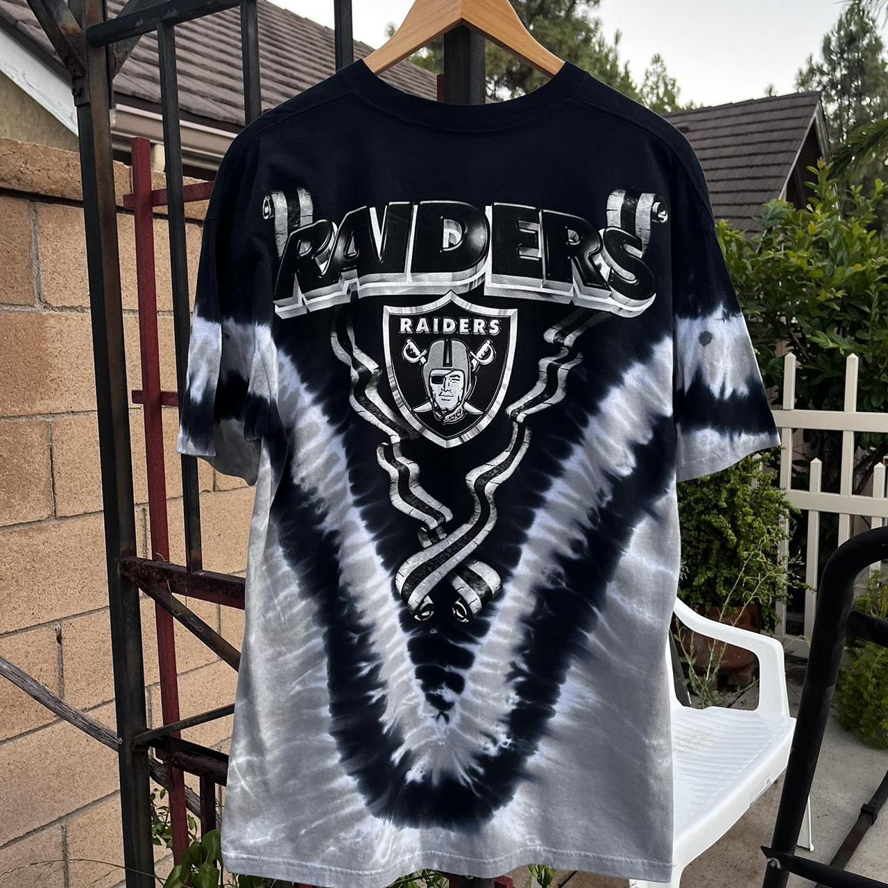 Vintage y2k Oakland Raiders Tie Dye All Over Print - Depop
