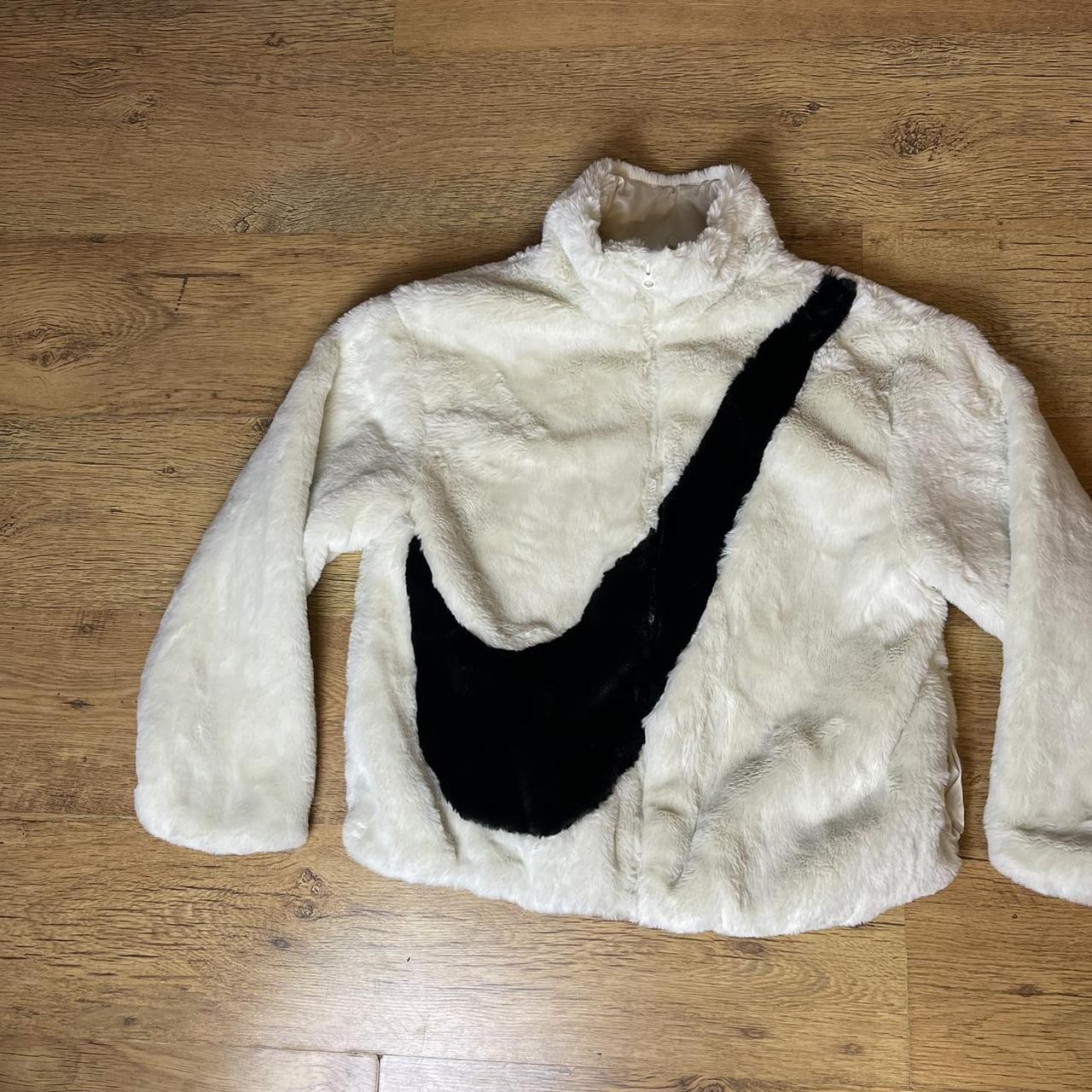 Brand New Nike Swoosh Striped Fluffy Fleece... - Depop