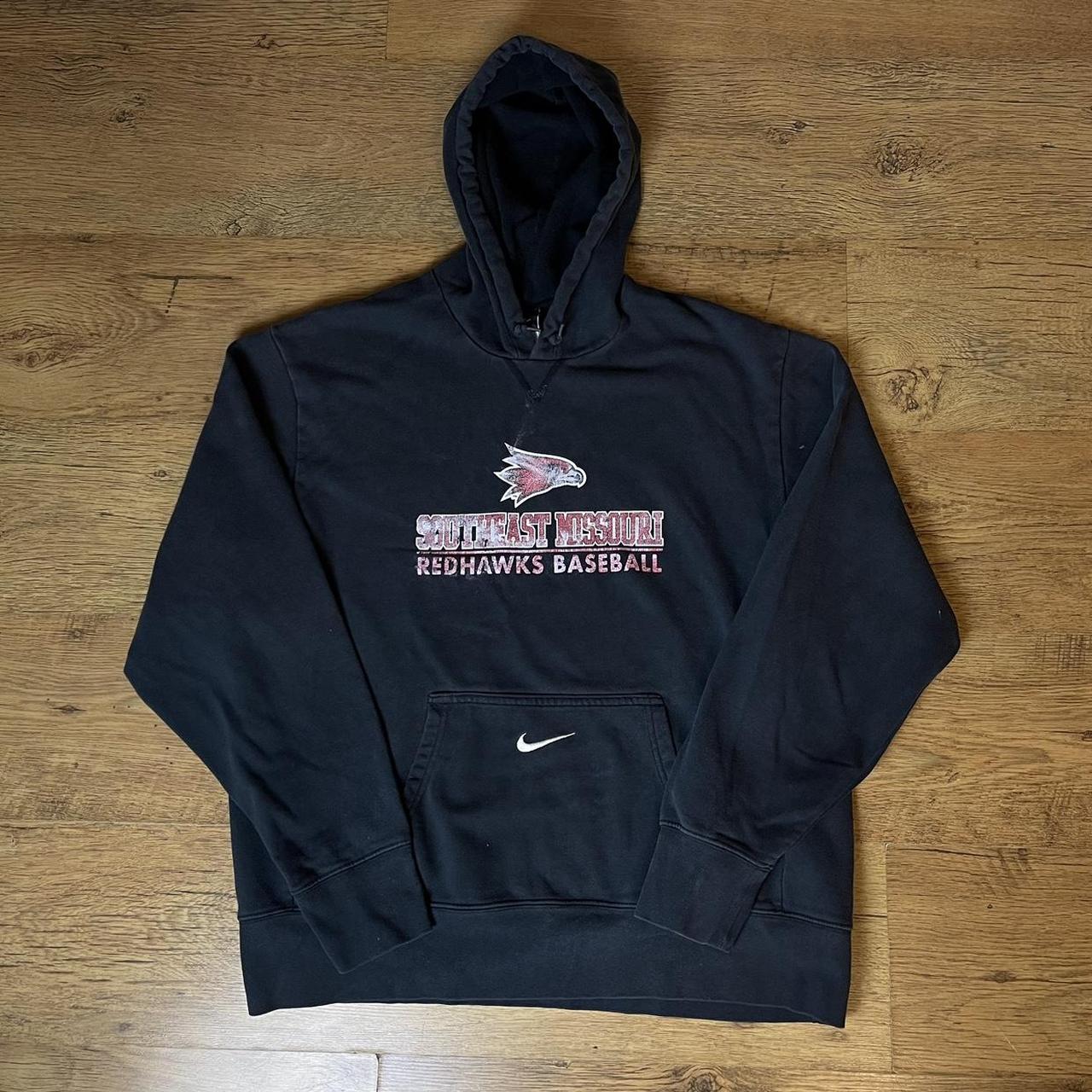 Nike Men's Black and Red Hoodie | Depop