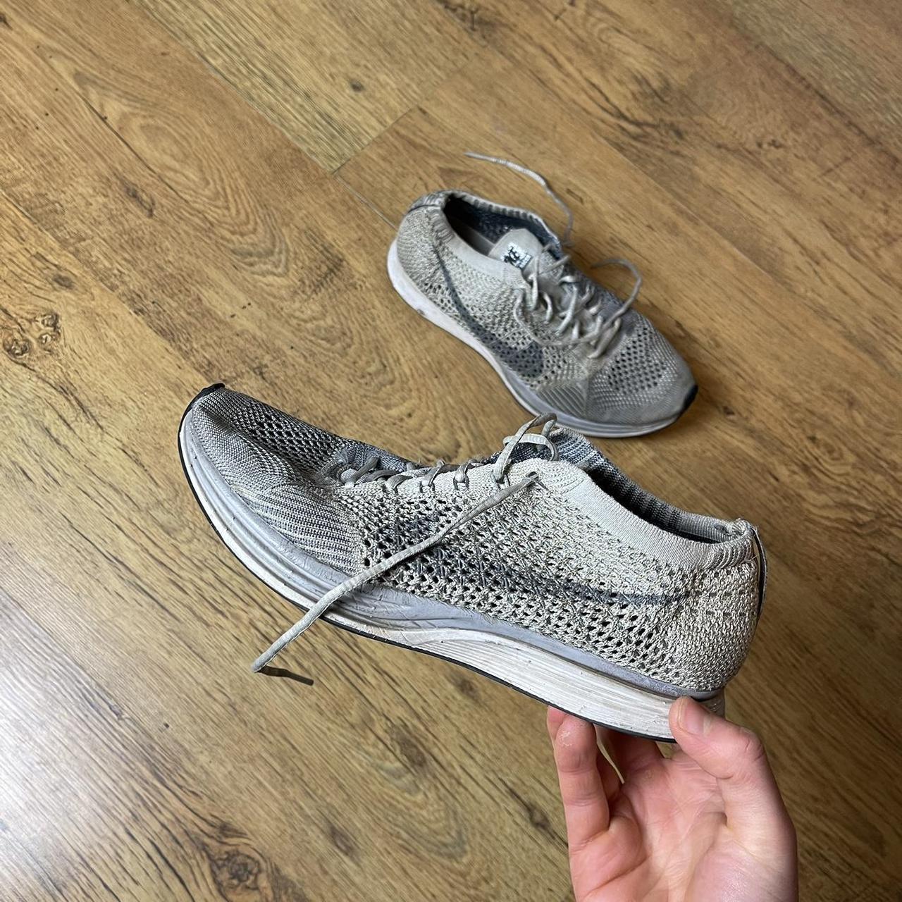 Nike Flyknit Racer Pure Platinum Running. Depop