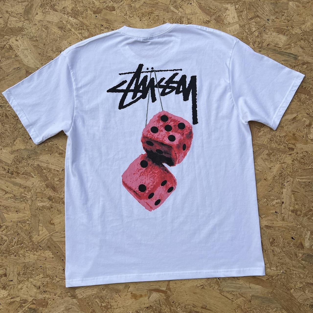 Vintage Stussy Dice Spellout Graphic Printed Tee A... - Depop