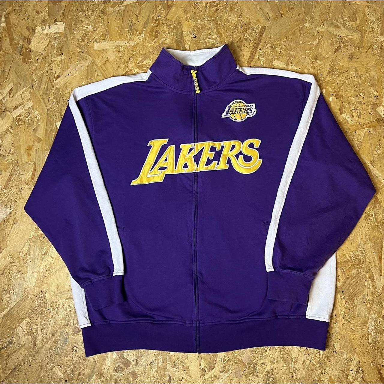 Vintage Majestic NBA x ‘Los Angeles Lakers’ Zip Up... - Depop