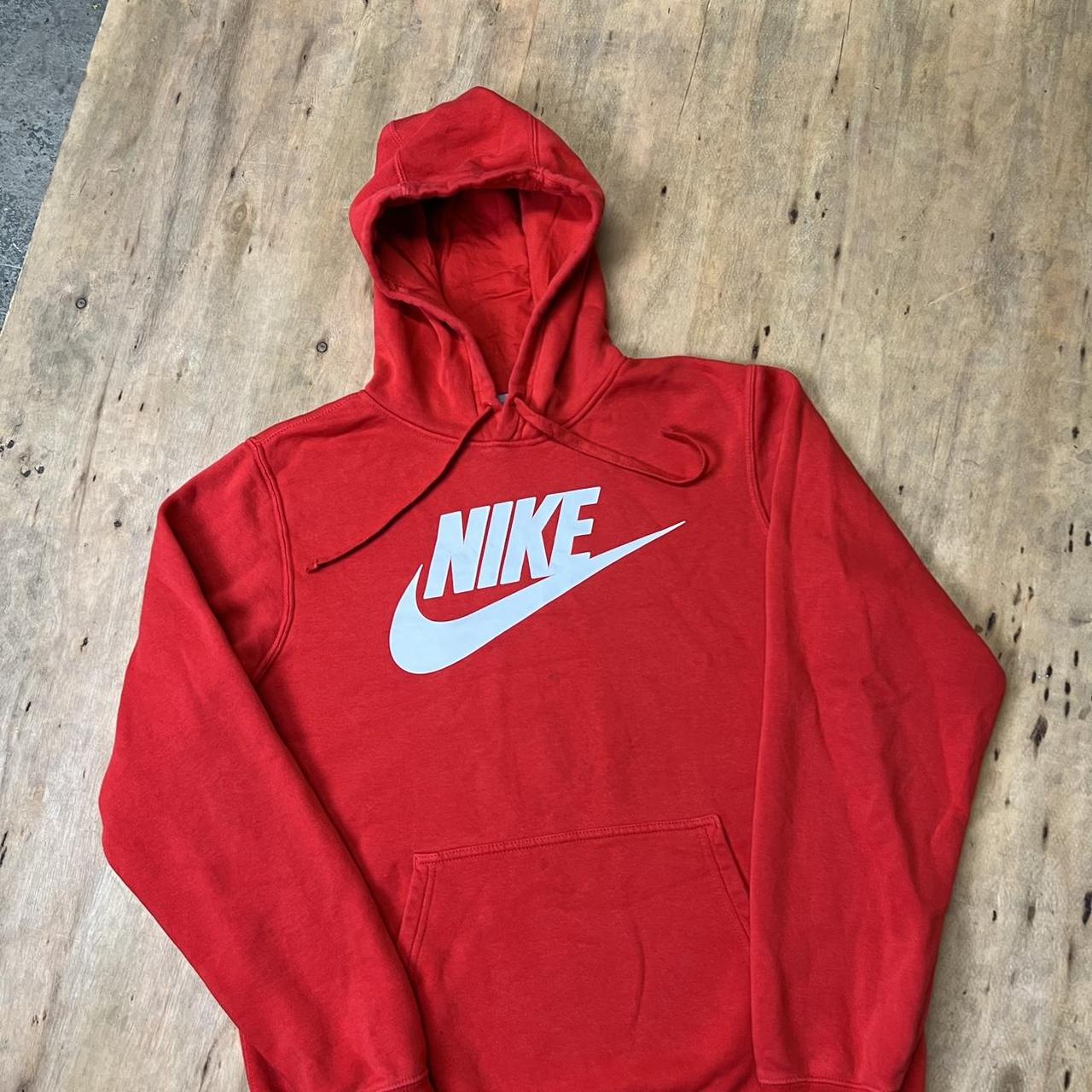 red nike graphic hoodie