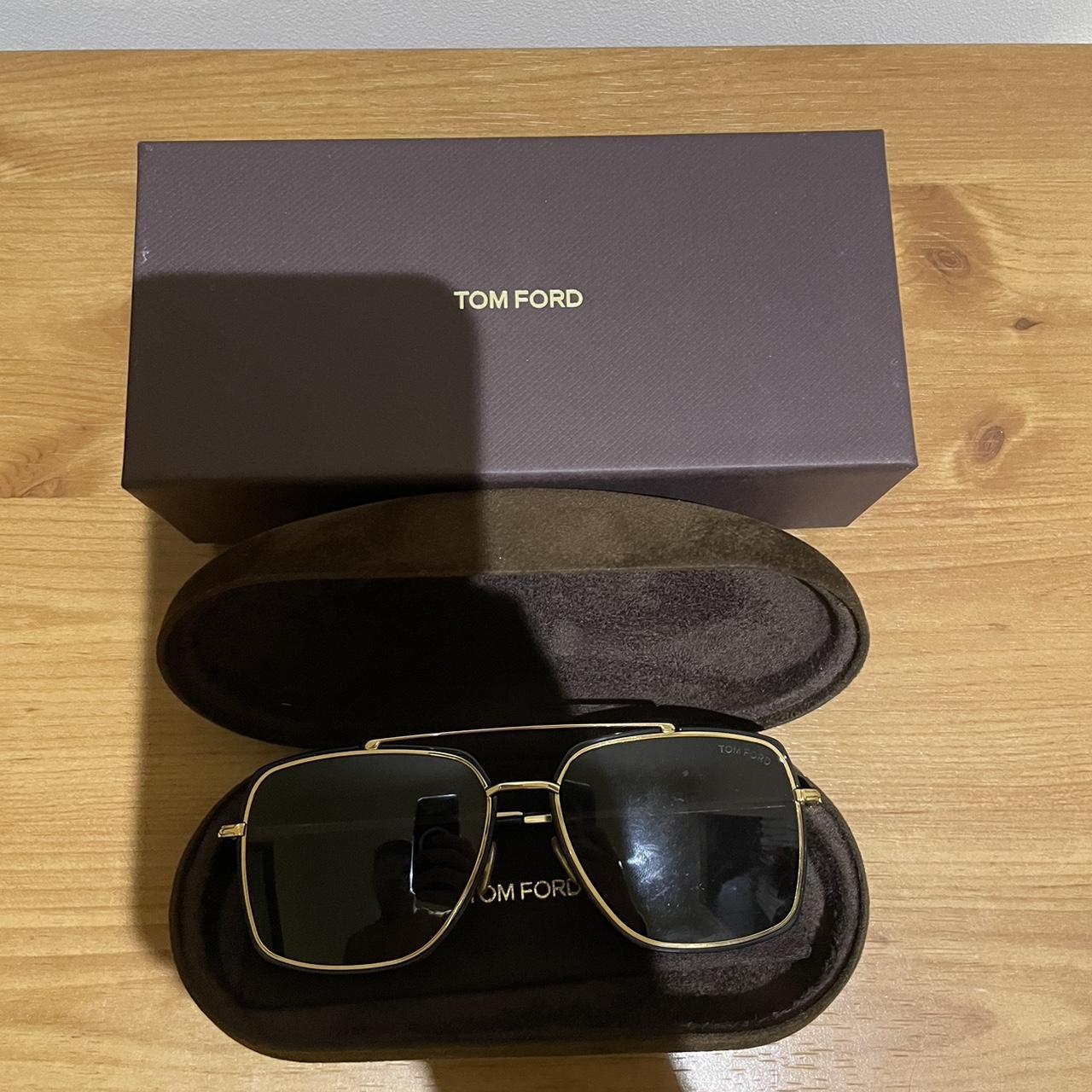 Gold Men’s Tom Ford sunglasses, perfect condition,... - Depop