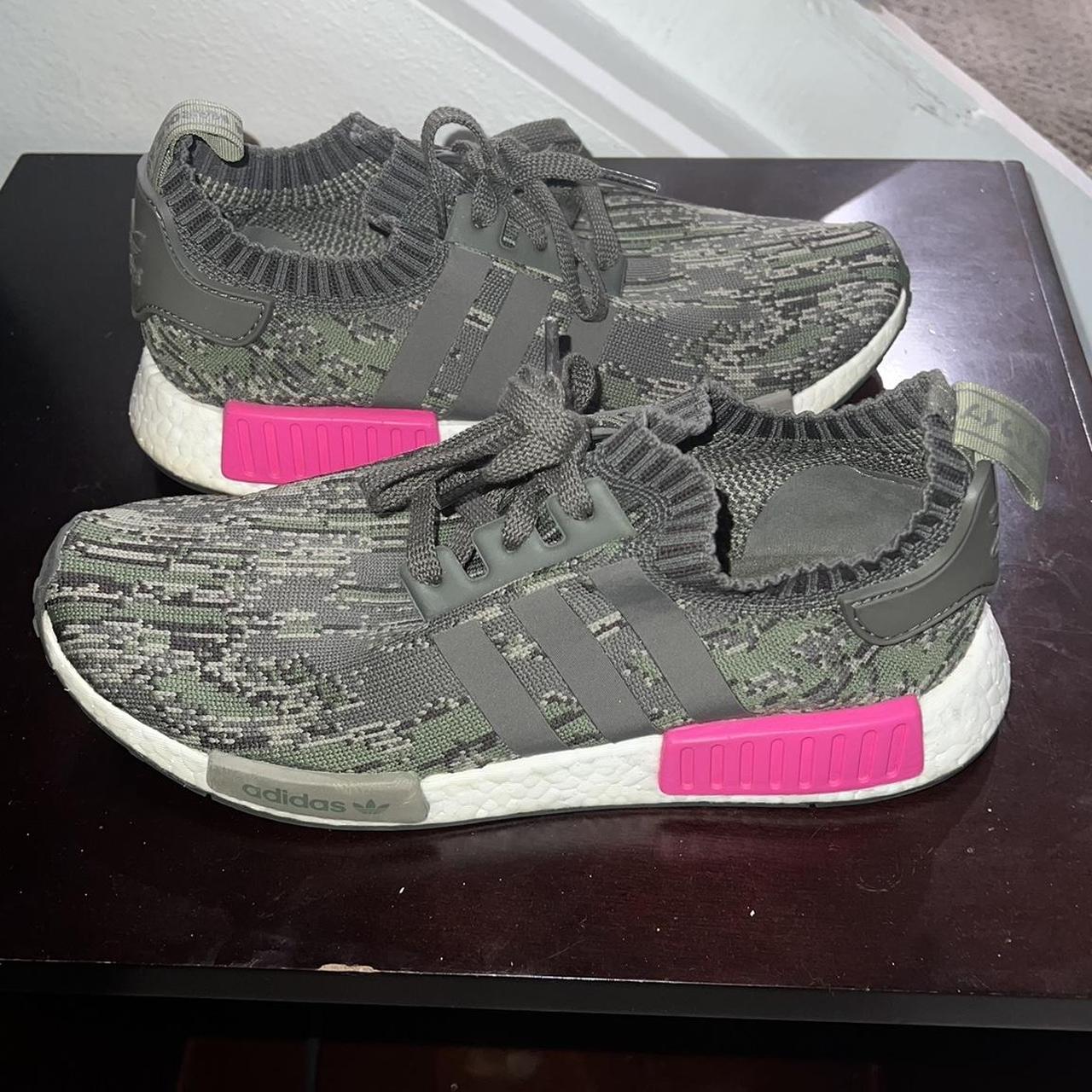 RARE adidas NMD pink camo sneakers size men s 9.5