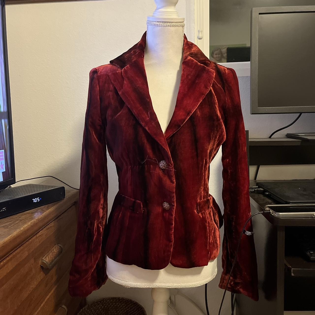 Cache Women's Burgundy and Gold Coat