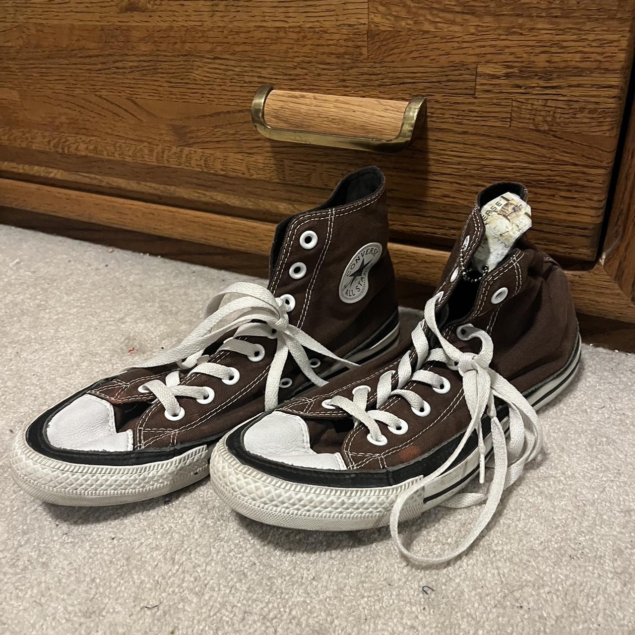 Mens converse brown leather hotsell hi tops fur lined