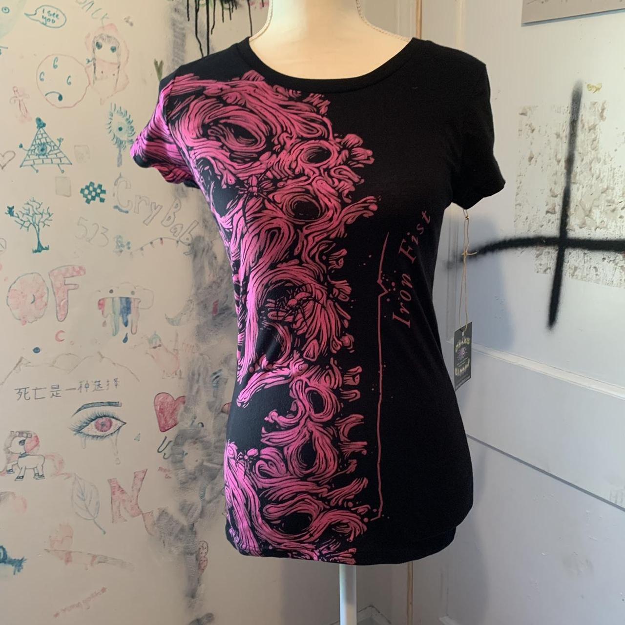 Iron Fist Women's Black and Pink T-shirt