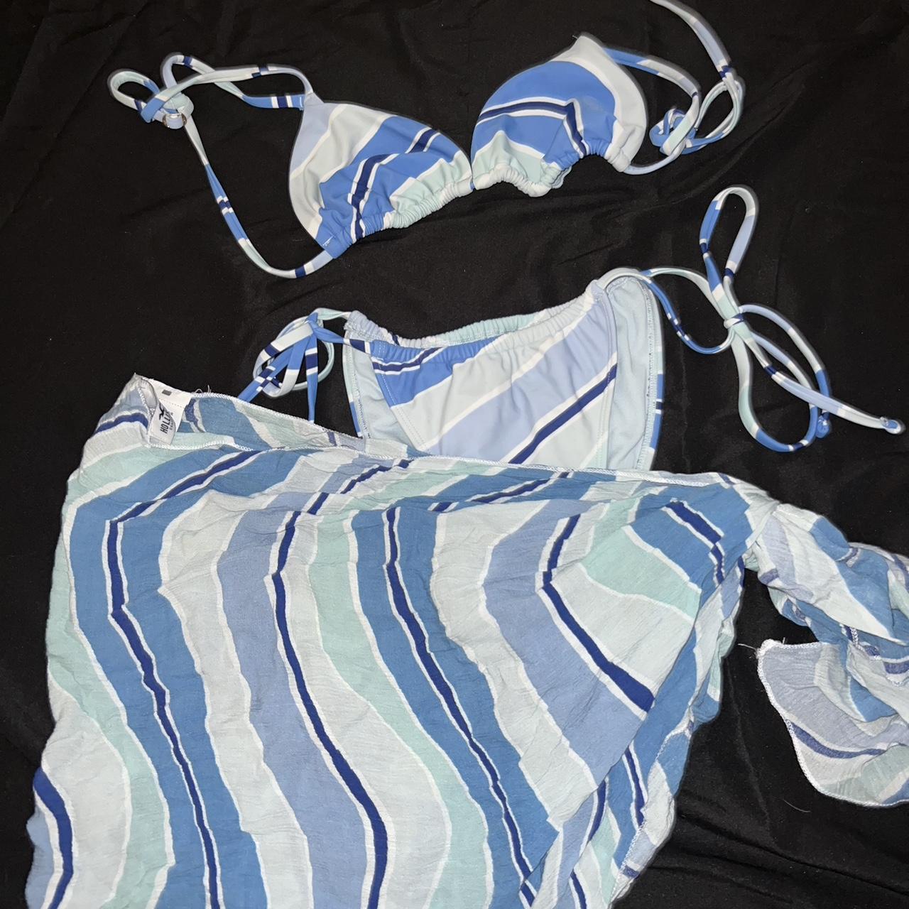 hollister bathing suit set w/ cover up bottoms are... Depop