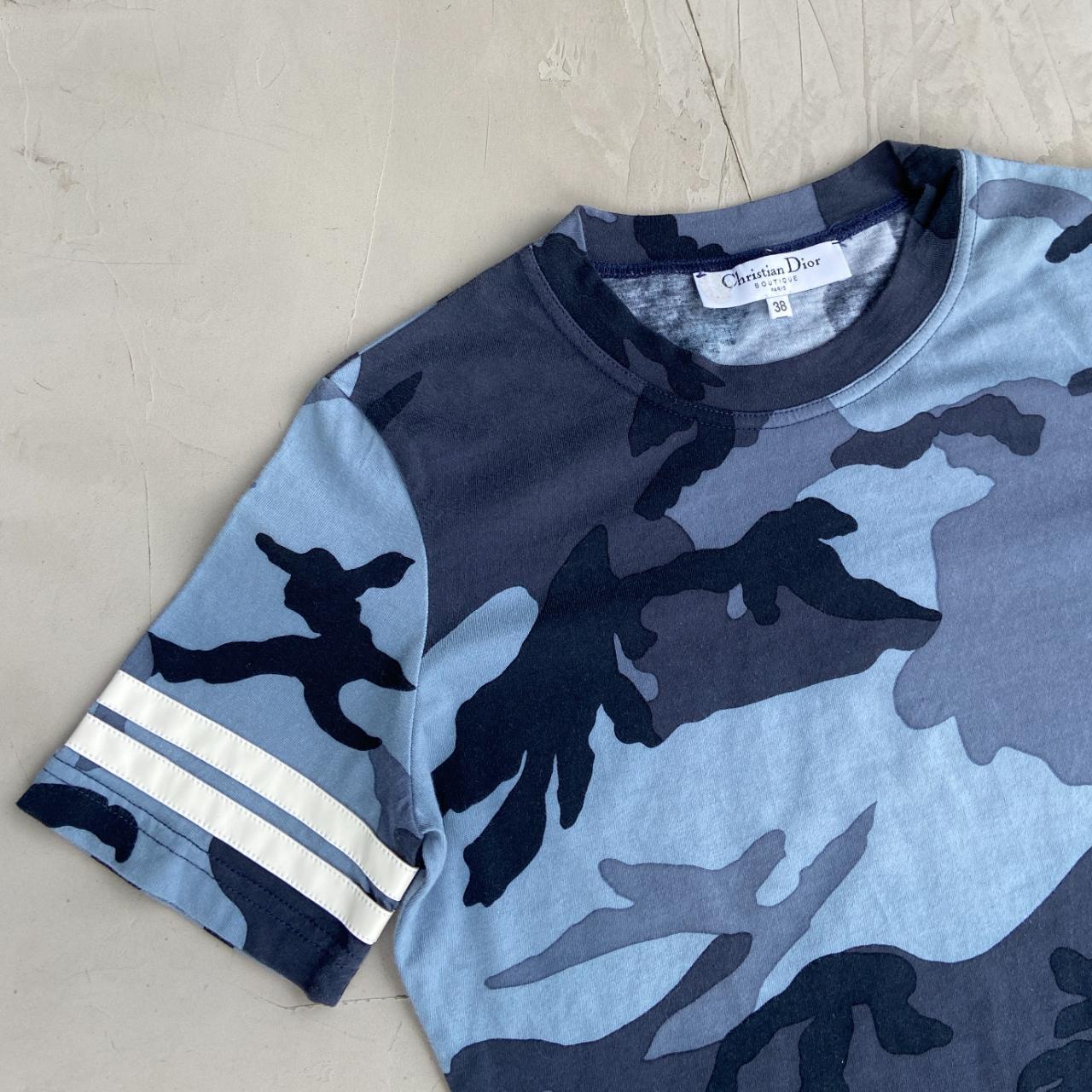 Christian Dior 2000's Blue Camo Top. From Galliano | Depop