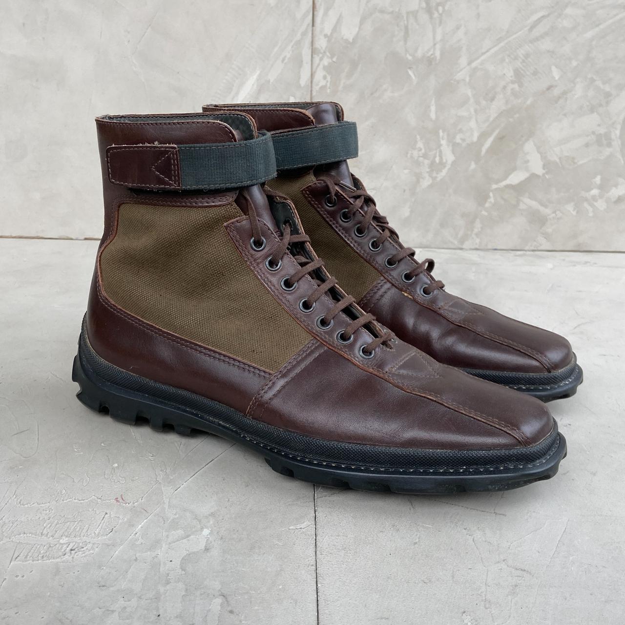 Miu Miu Menswear 90's Leather & Canvas Military | Depop Miu Miu Menswear 90's Leather & Canvas Military | Depop
