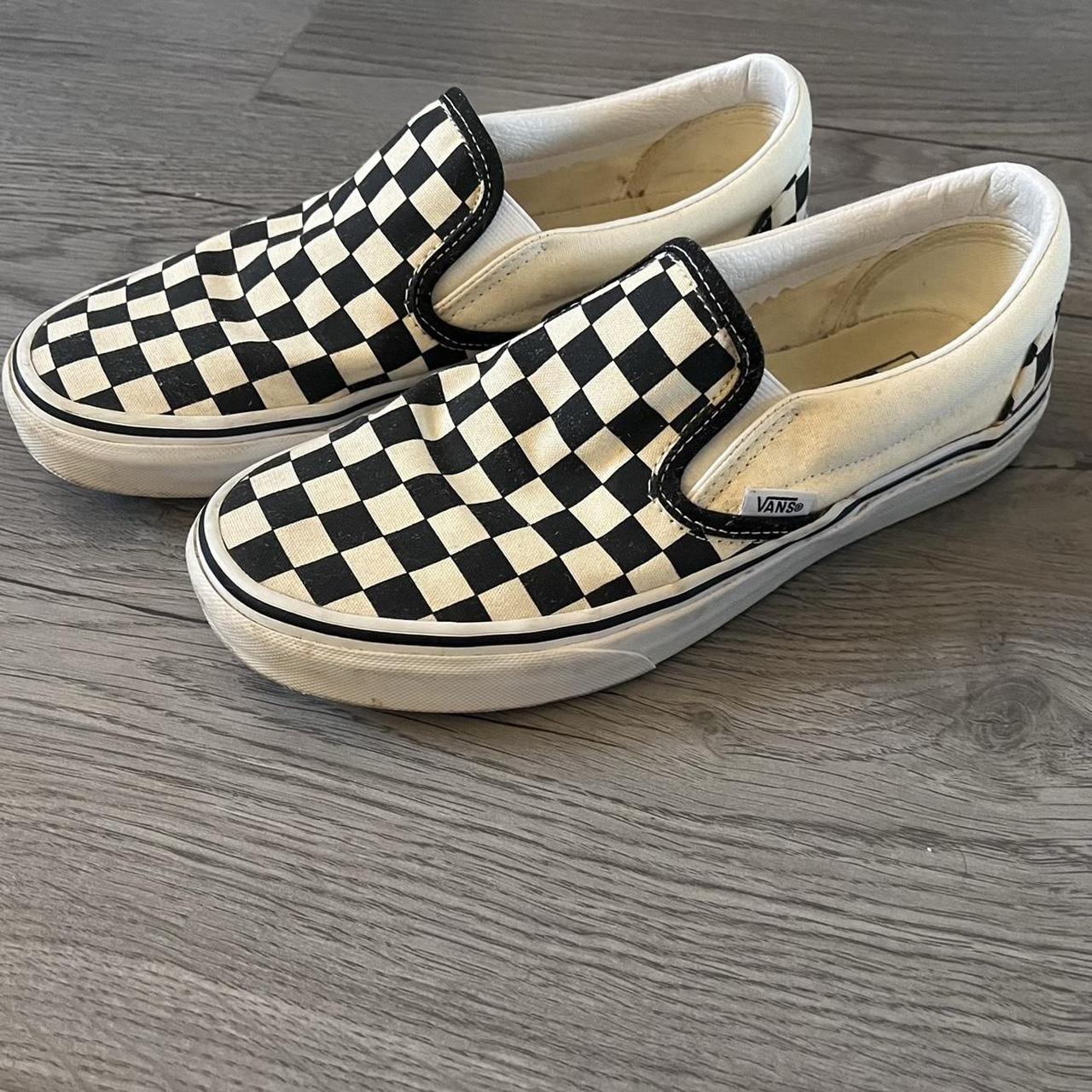 Vans black & hot sale cream classic checkerboard trainers