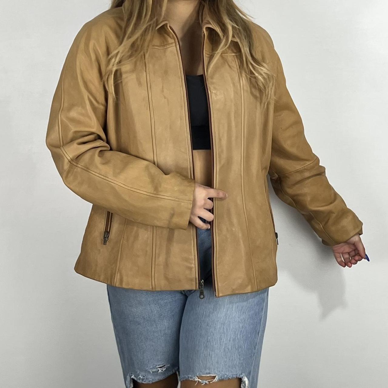 Light tan leather jacket cheap womens