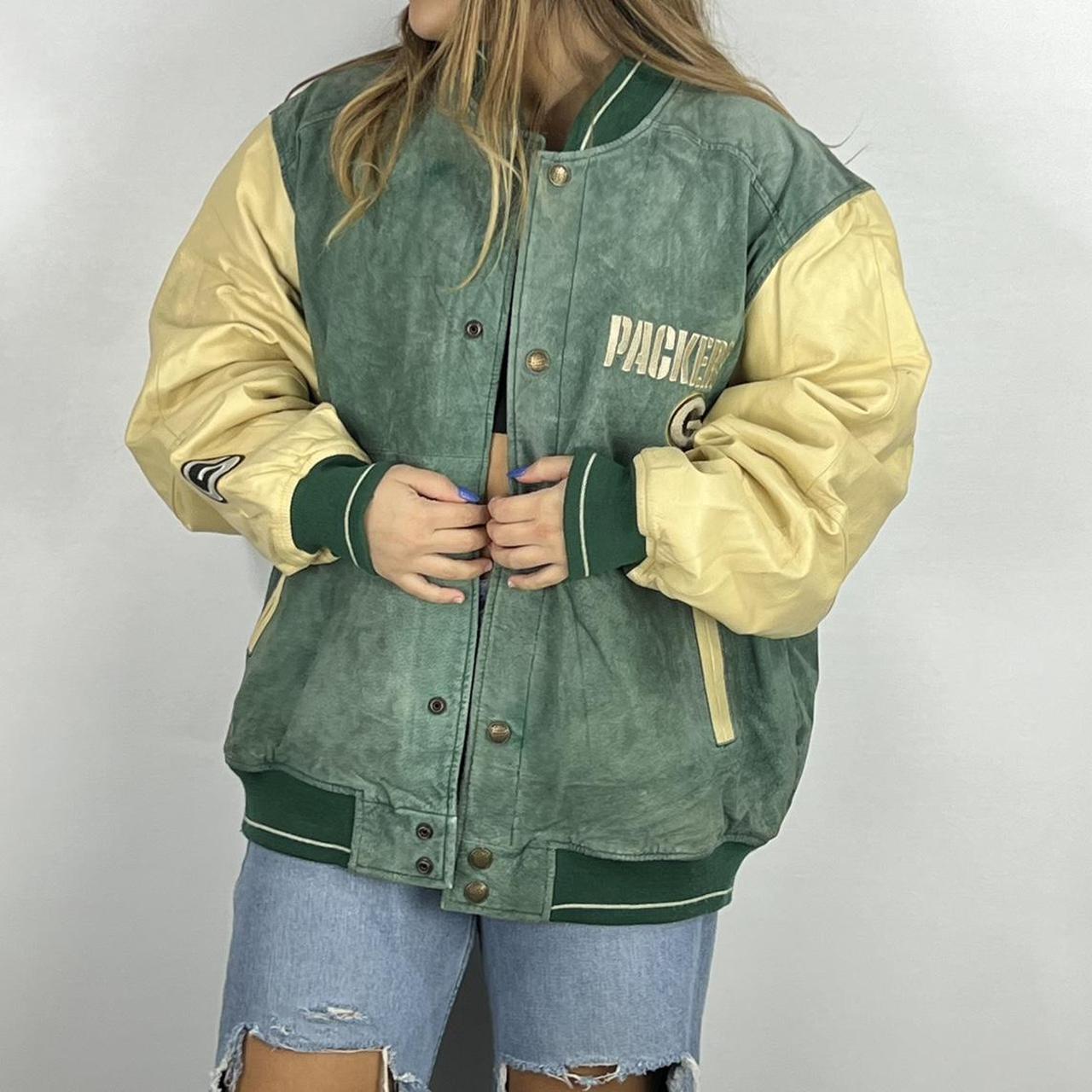 Green Bay Packers Leather Bomber Jacket