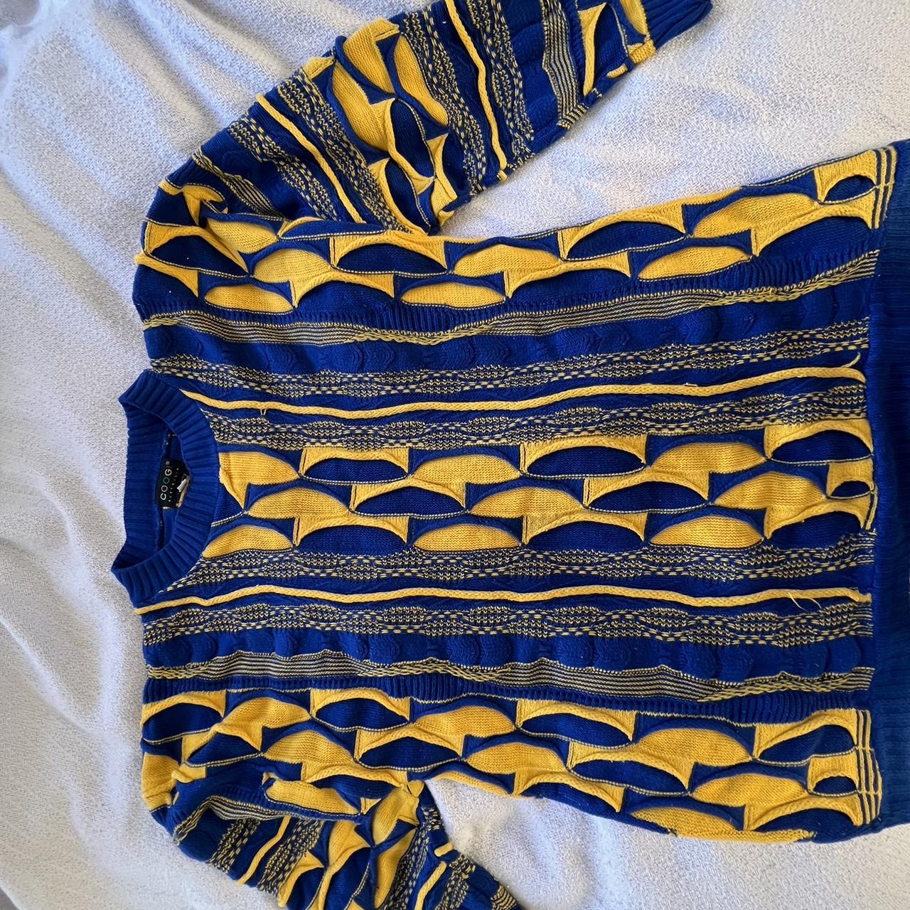 Vintage Coogi sweater with iconic 90s 3D knit... - Depop