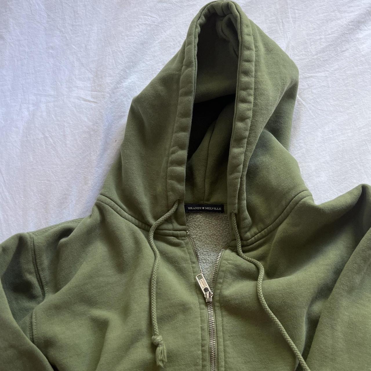 green brandy melville zip up hoodie ੍ * comfy... Depop