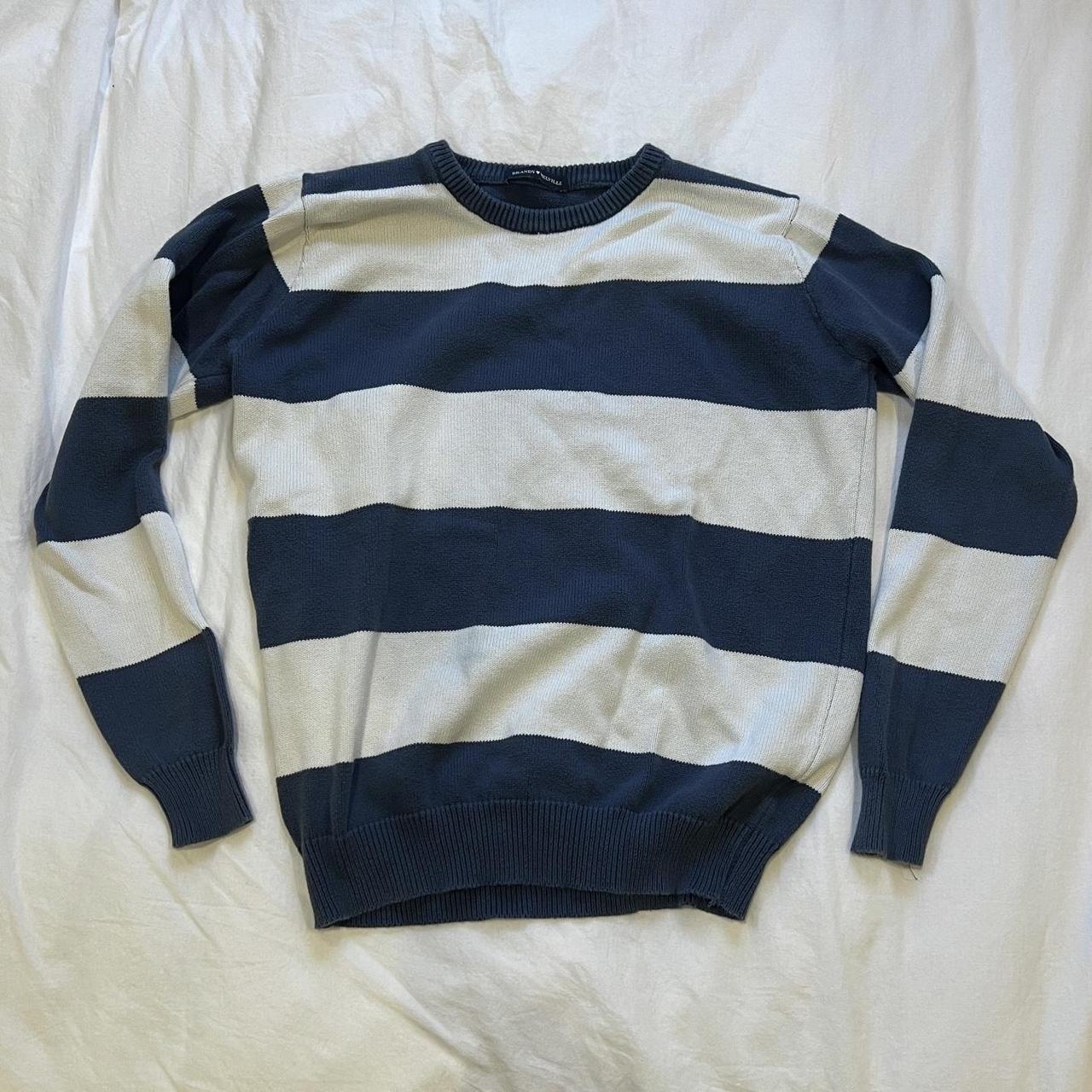 blue and cream brandy striped sweater ੍ * - no... - Depop