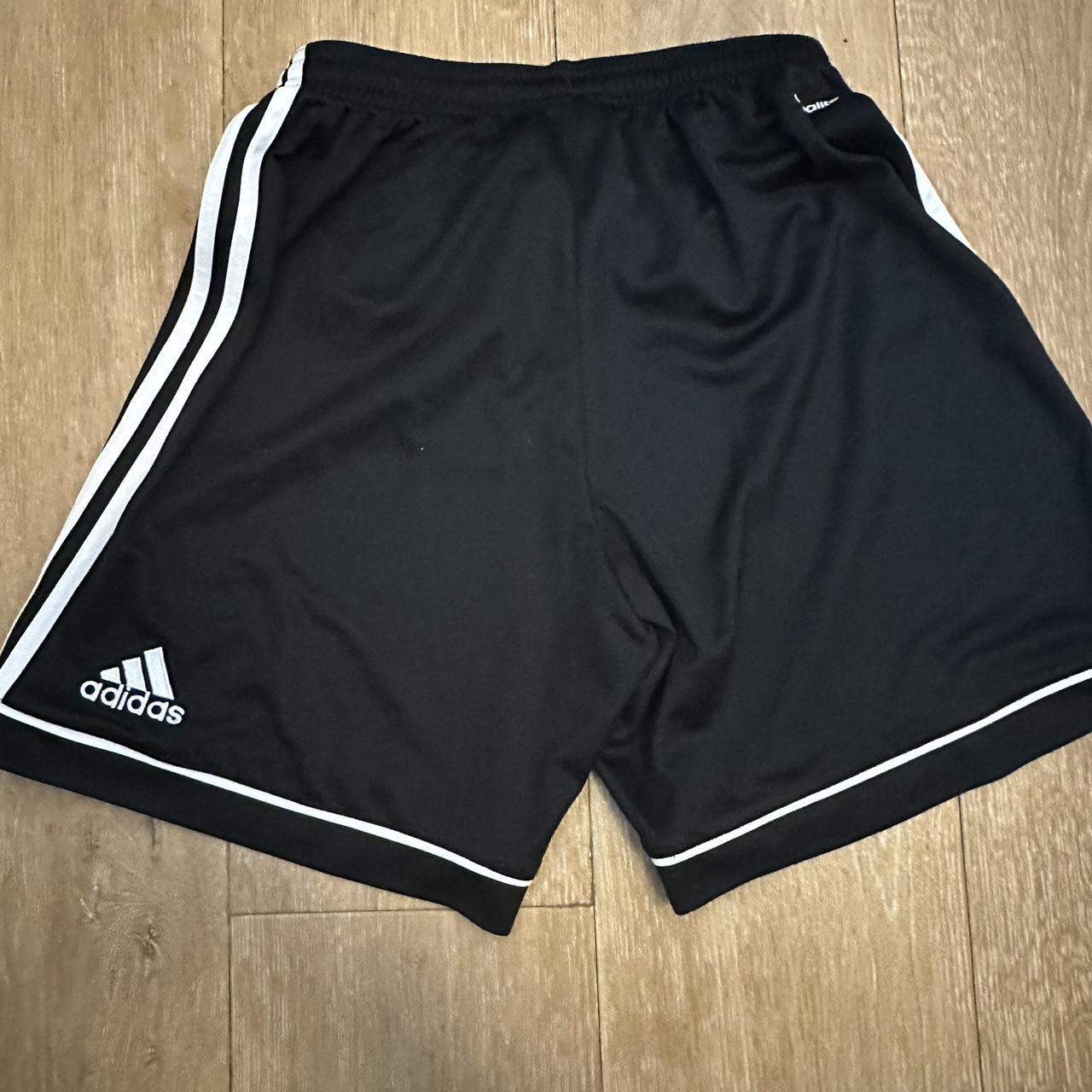 Adidas black climate gym shorts. Very good condition. - Depop