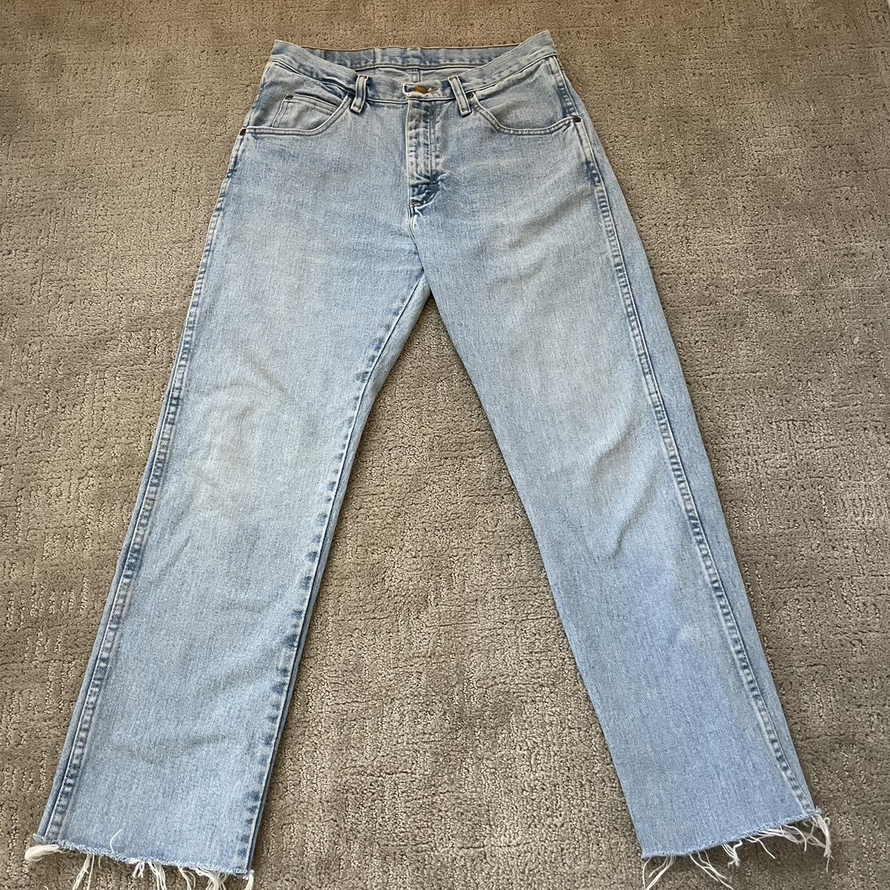 perfect light wash wrangler jeans -perfect... - Depop