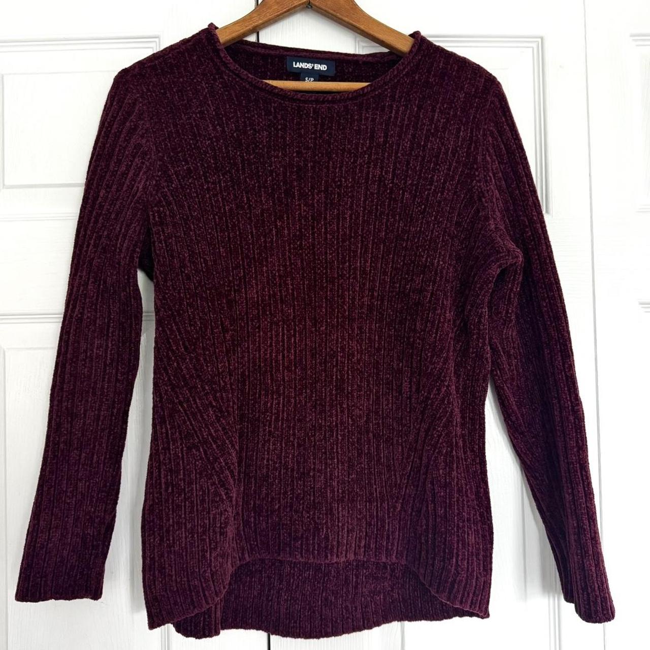 Burgundy ribbed chenille sweater A rich burgundy Depop