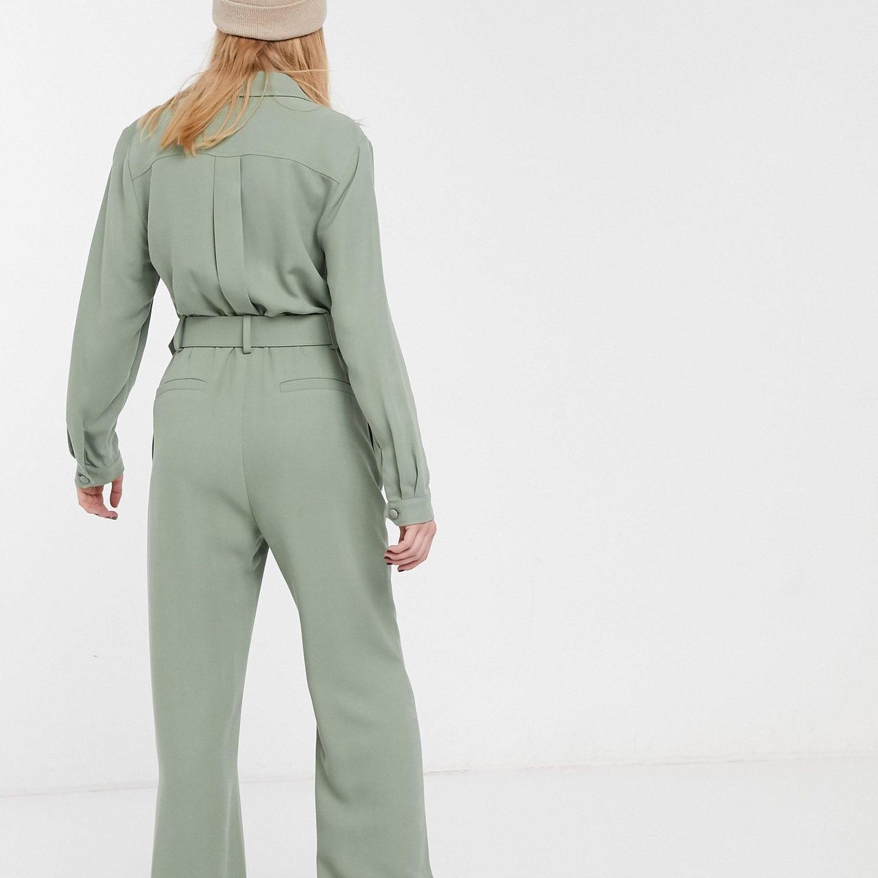 & Other stories belted long sleeve green jumpsuit,... Depop