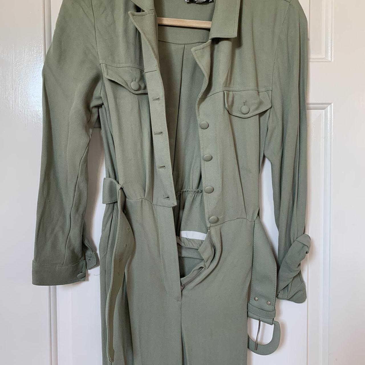 & Other stories belted long sleeve green jumpsuit,... Depop