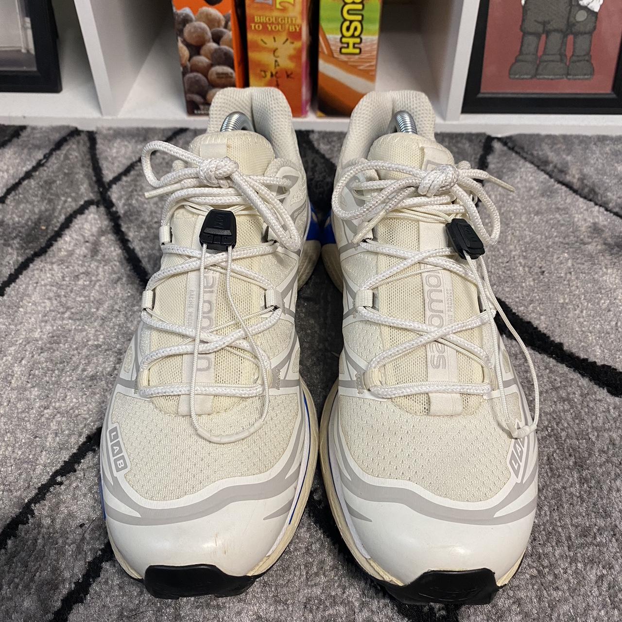 Salomon Men's White and Blue Trainers | Depop