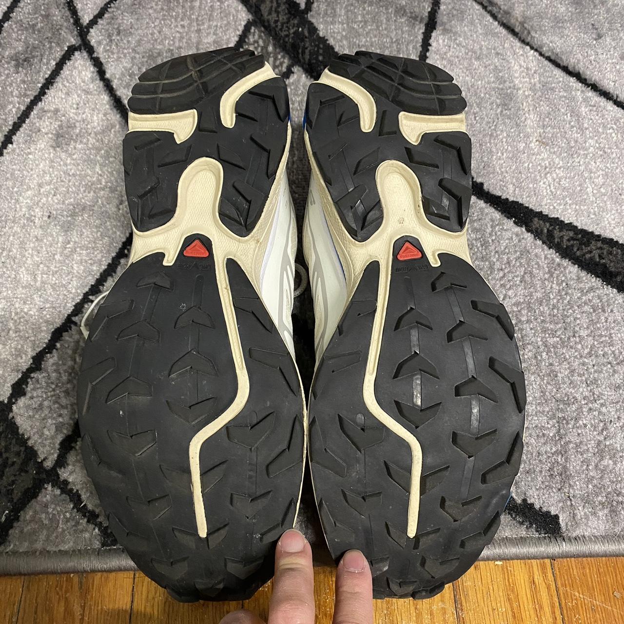 Salomon Men's Cream And Blue Trainers | Depop