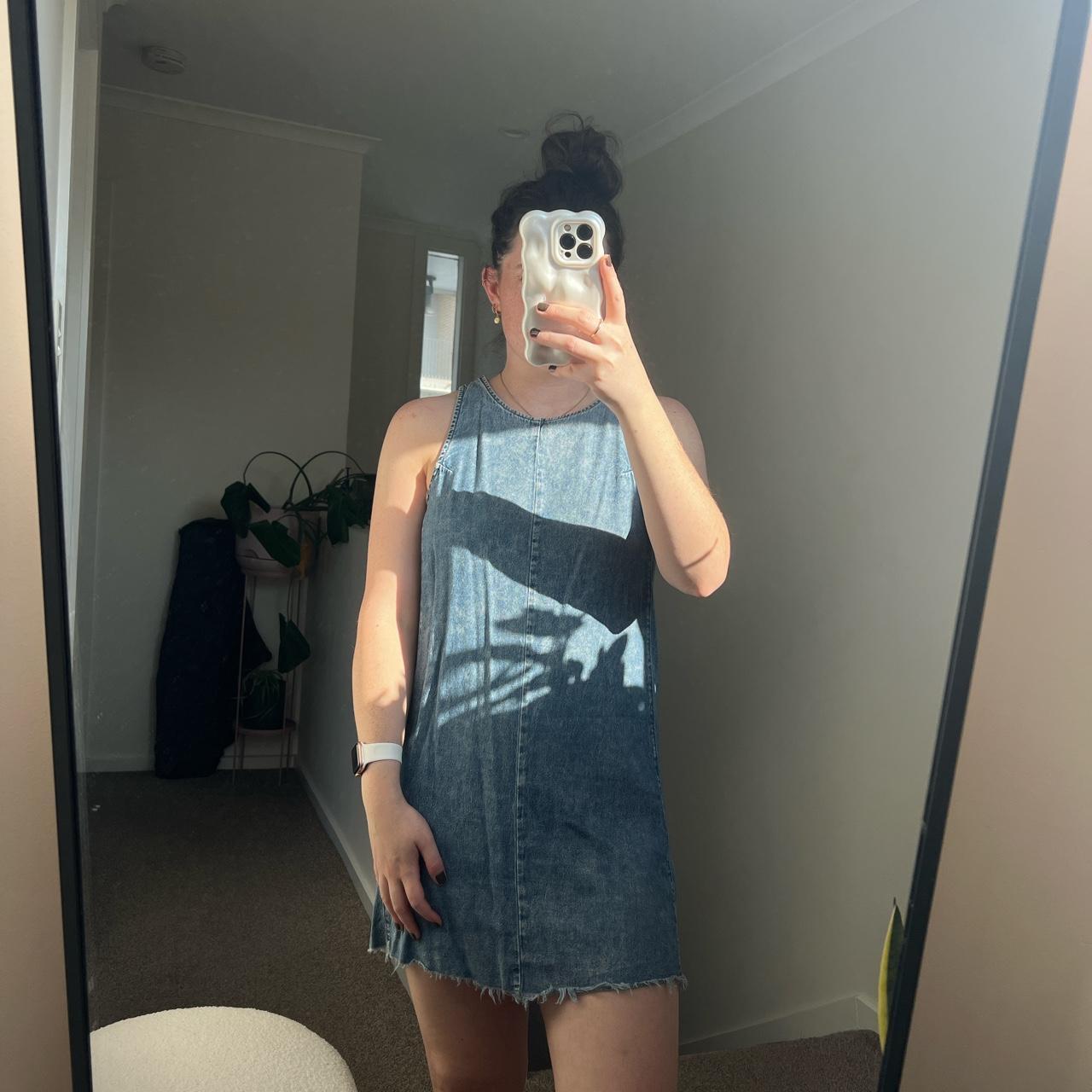 AFENDS denim look dress with frayed edge Depop