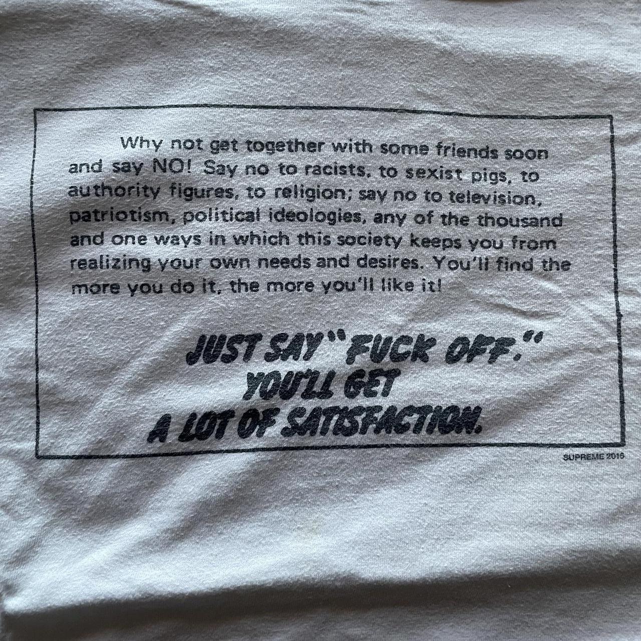 Supreme just say no 2024 tee