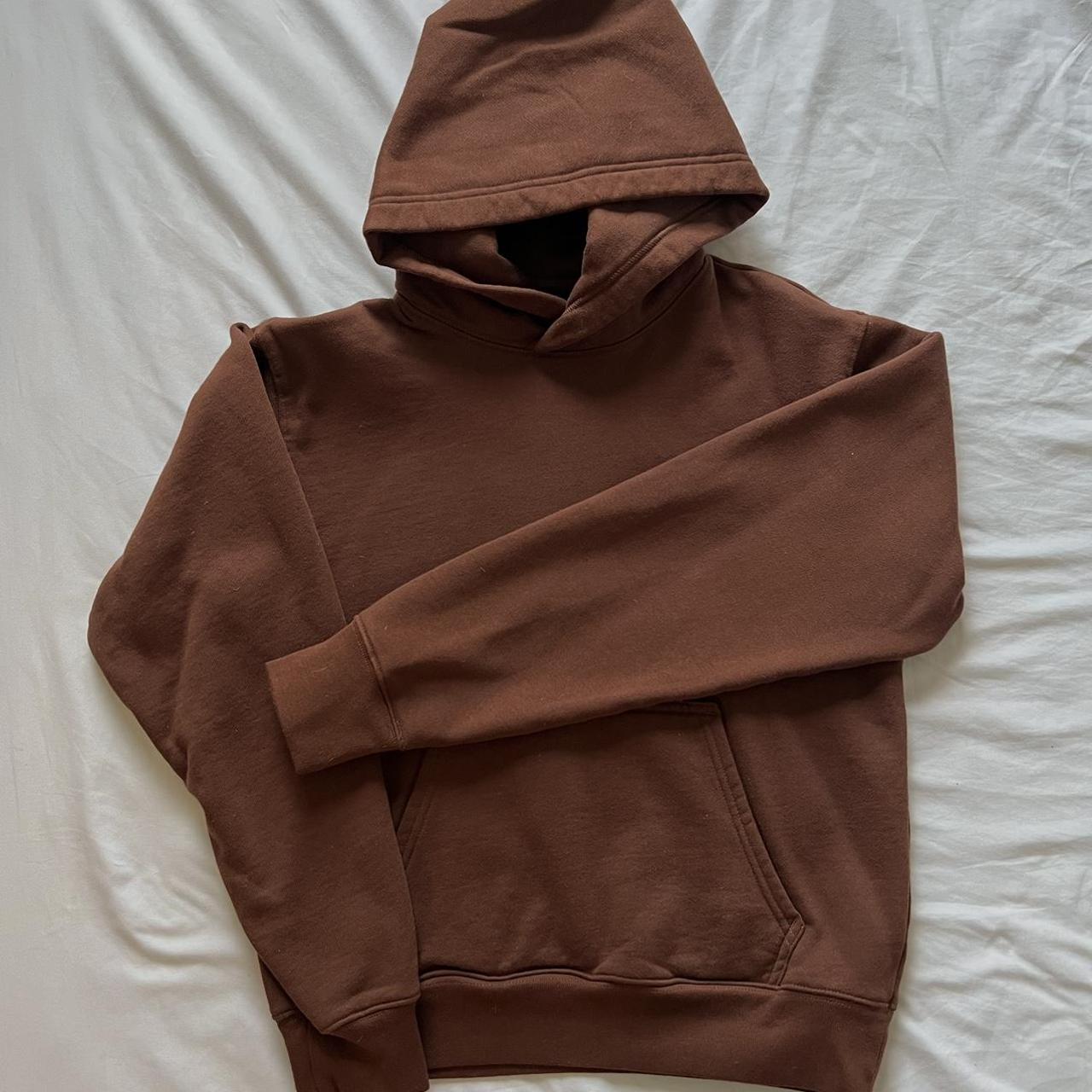 Aritzia TNA extra fleece perfect hoodie in chocolate... - Depop