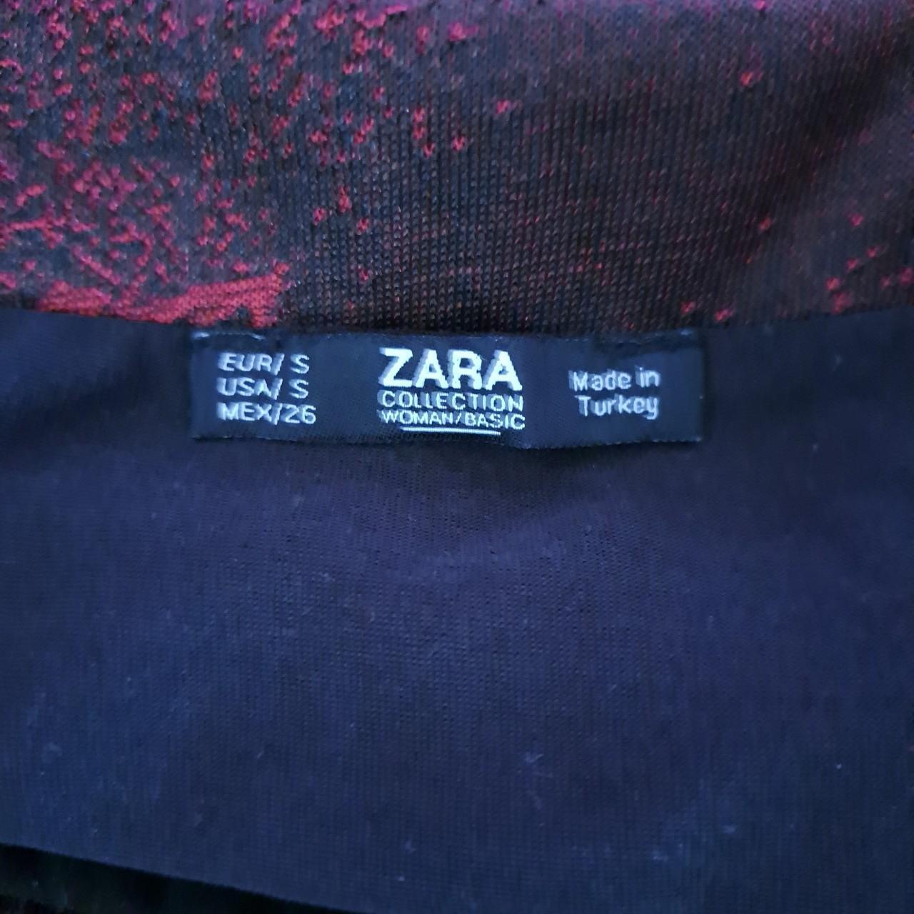 Red floral wrap around Zara skirt size 10 zara... Depop