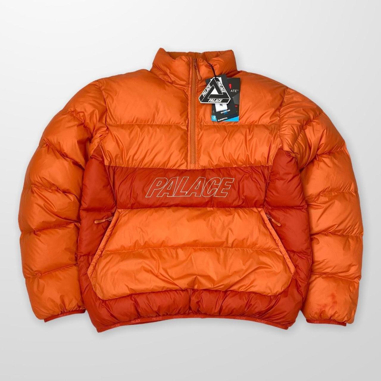 Palace PAL-TEX Half Zip Puffa Jacket In Orange... - Depop