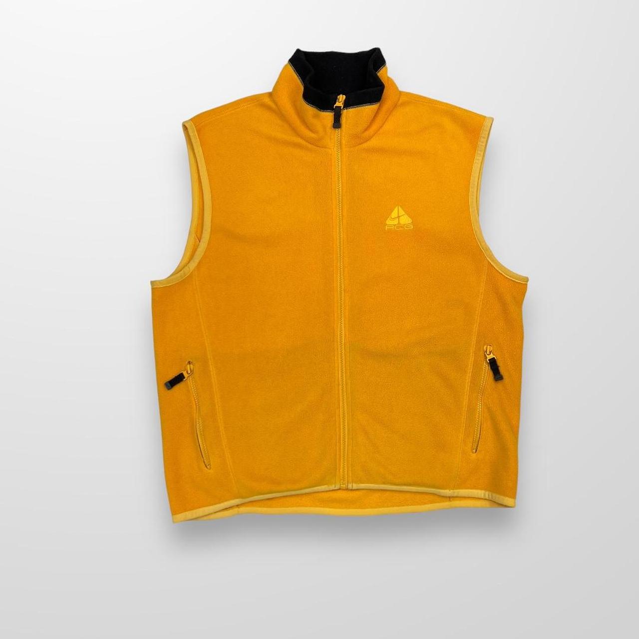 Nike ACG Fleece Gilet Vest In Yellow & Black Mens... - Depop