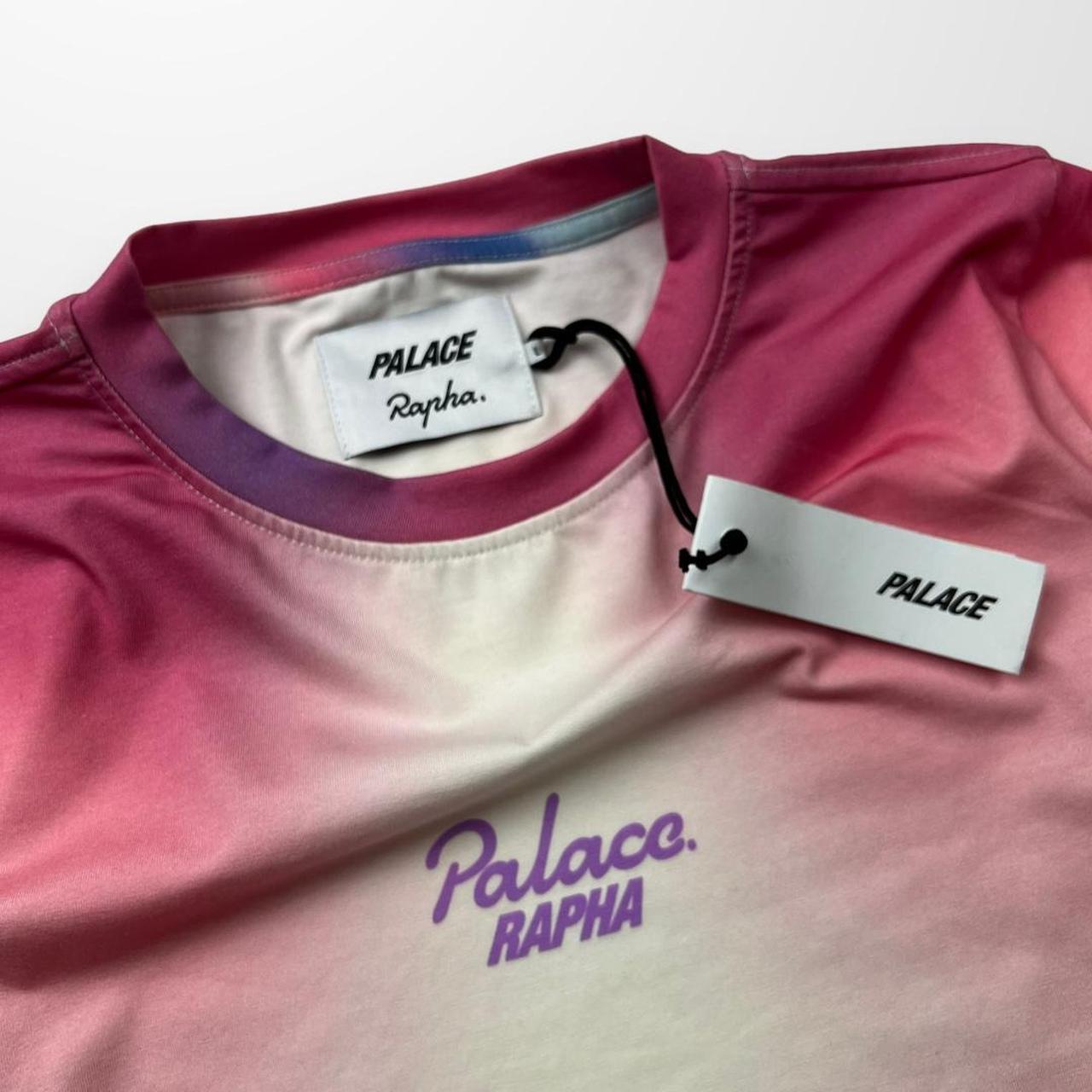 Palace x Rapha T-Shirt In Pink & Blue Ladies Size | Depop
