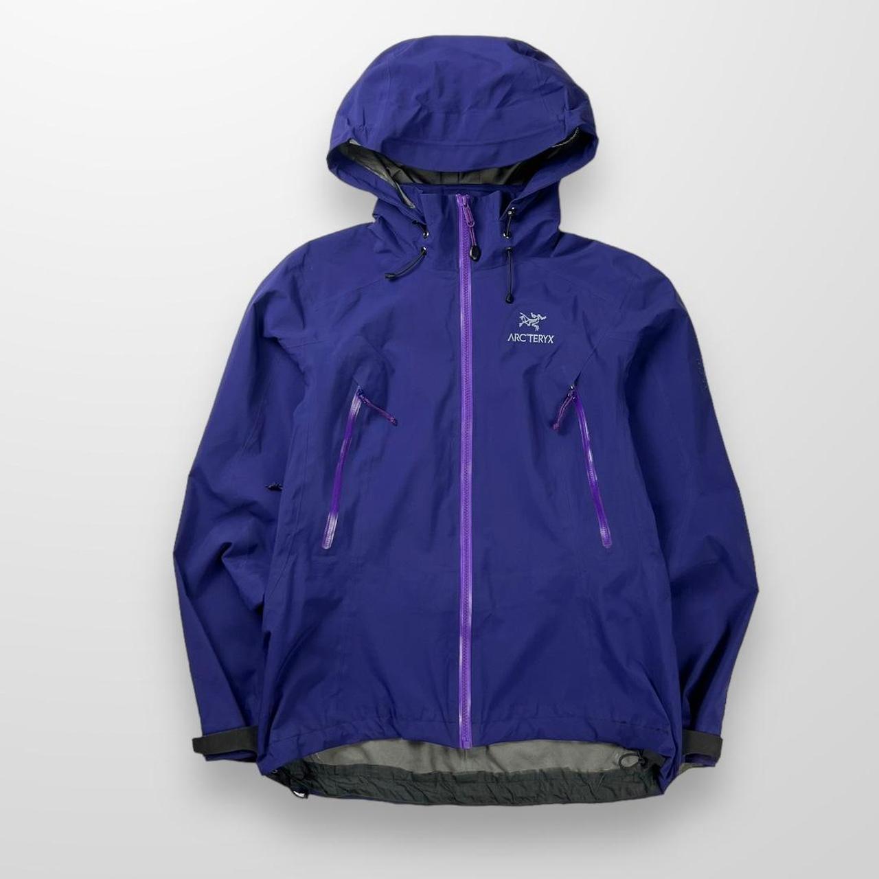 Arcteryx Gore-Tex Pro-Shell Recco Jacket Womens Large Stowaway Hood Purple