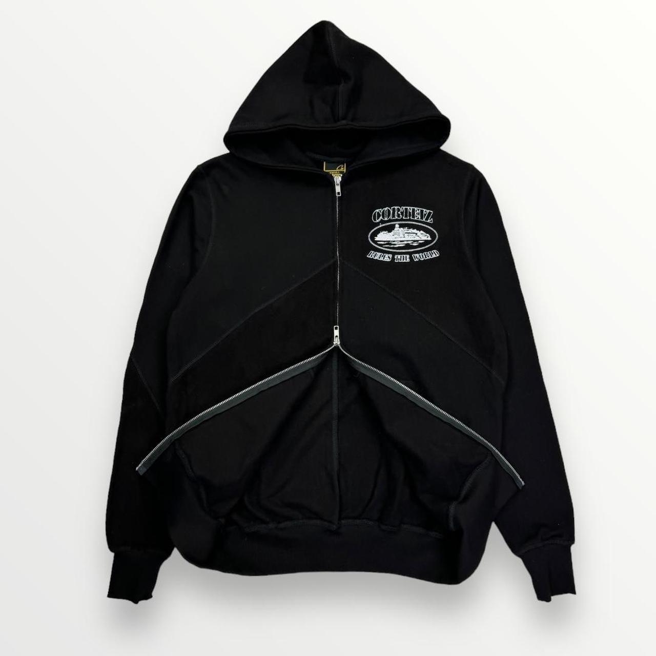 Corteiz Superior V2 Zip-Up Hoodie In Black Mens | Depop