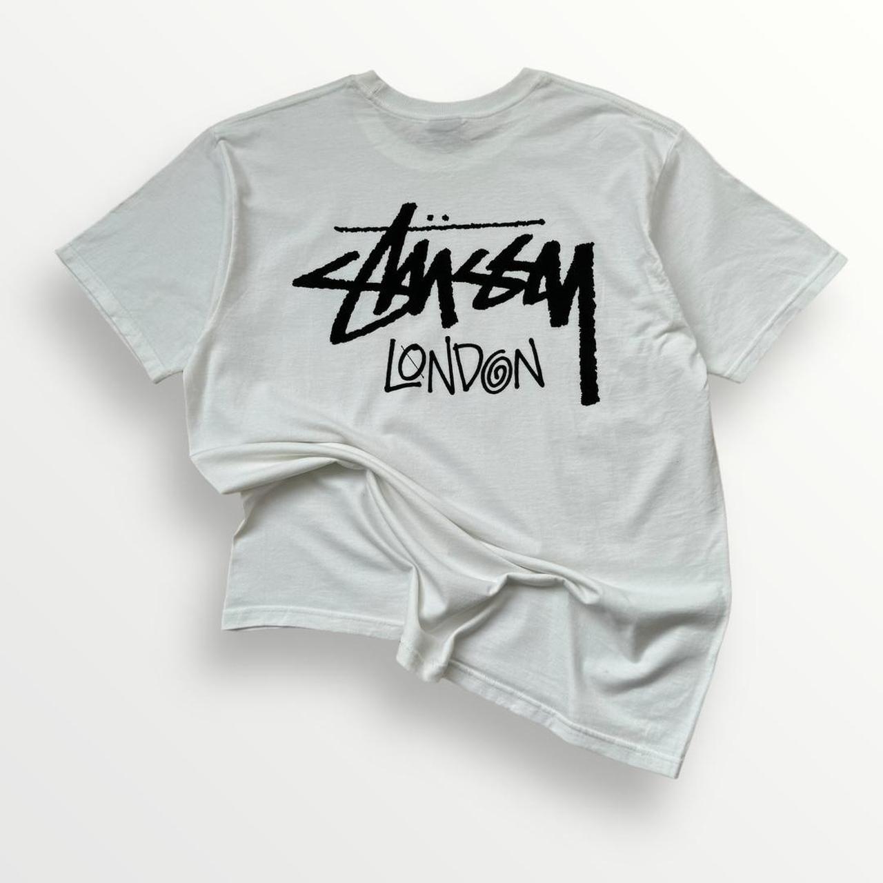 トップス STUSSY LONDON TEE Stussy London Store T-Shirt In White W/ Back | Depop