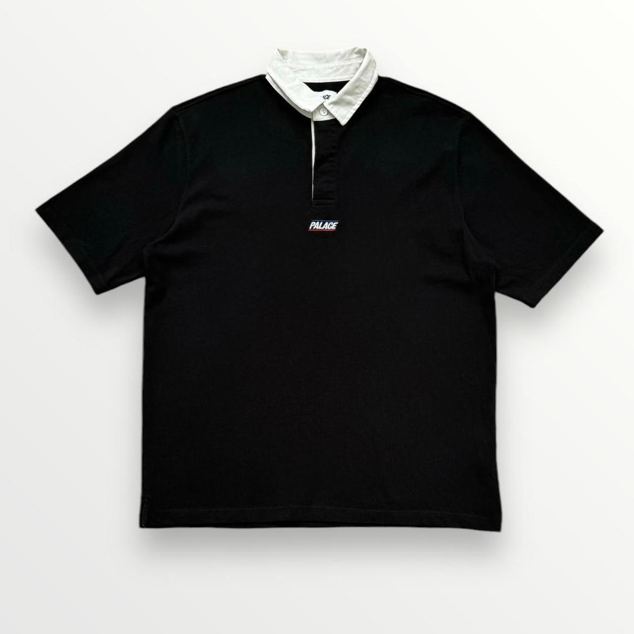 Palace Rugby Shirt Womens Palace Wide Rugby Polo In Black, Mens Size