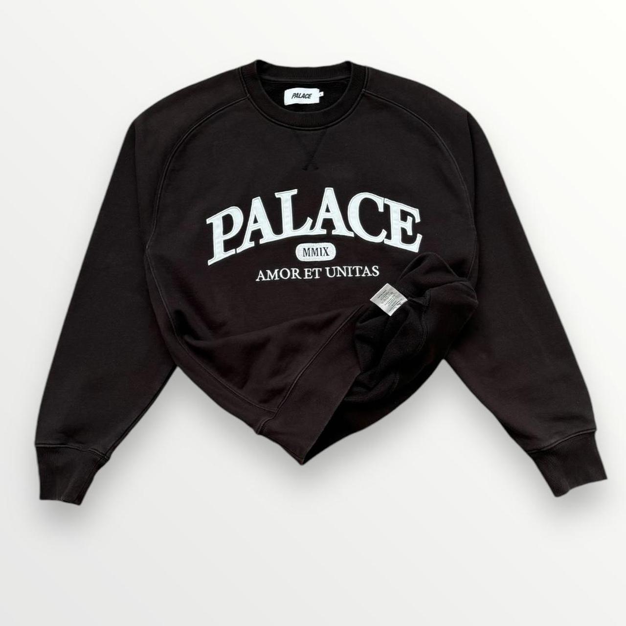 Palace Unitas Crew Sweatshirt In Black (Brown) Mens | Depop