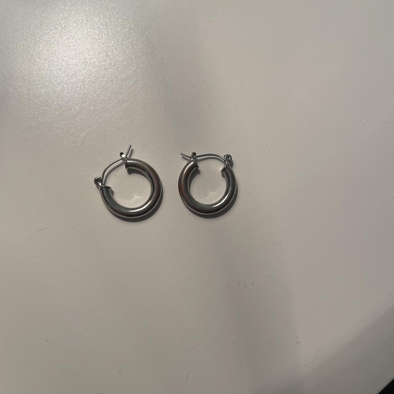Target Silver Hoop Earrings Never worn Depop