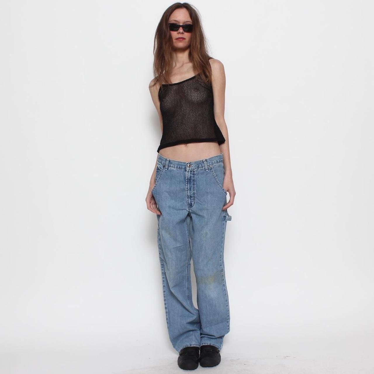 BLACK PUNK GOTH GIRL NET MESH SHEER CAMI TOP Depop